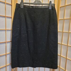 Donna Morgan Metallic Black Lined Pencil Skirt Sz 16 NWT